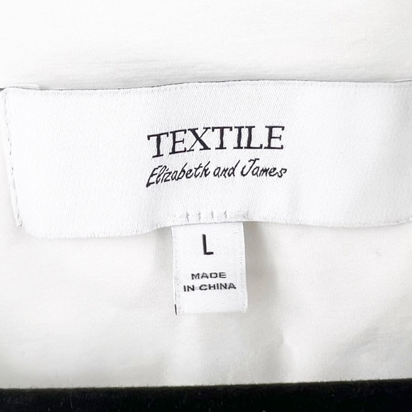 ✅ TEXTILE BY ELIZABETH AND JAMES WHITE BUTTON FRONT TOP SIZE LARGE - Picture 2 of 5